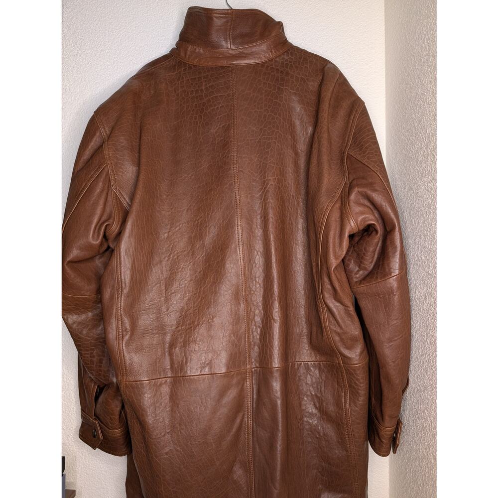 VTG Orvis Men's Genuine Leather Jacket Moto Biker Heavy XL - Picture 2 of 9